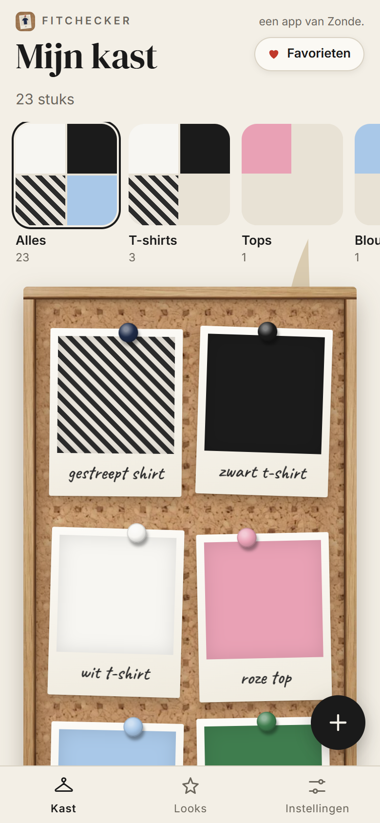 De kast als prikbord met polaroids